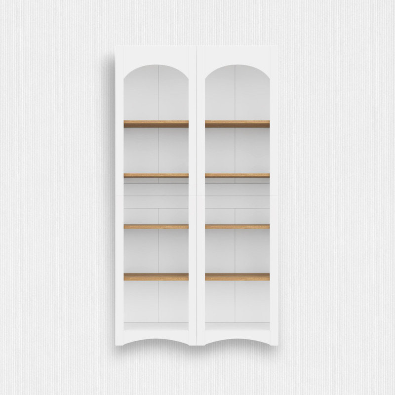 Free Standing 5 Tier Bookcase(Set of 2), White