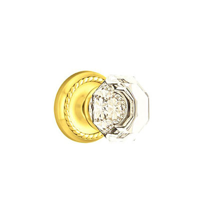 Ensemble de boutons d'intimité Emtek avec rosette en corde et bouton Old Town