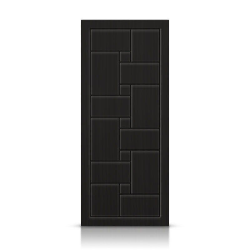 Porte standard à panneaux en bois manufacturé, Noir, 24 po x 84 po