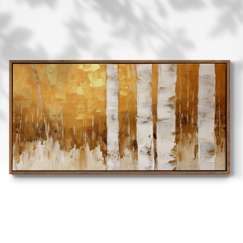 Abstract Series-CMLXX- Framed Gallery Wrapped Canvas -Ready to Hang, Walnut, 21" H x 41" W