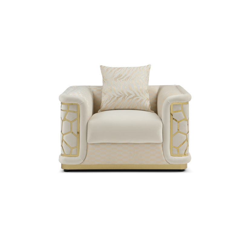 Gayton Velvet Chair And A Half, Ivory Velvet