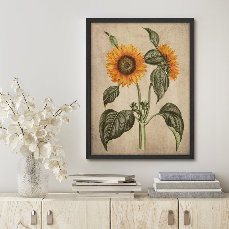 "Tournesols, œuvre d'art rustique, affiches encadrées, petit art mural", Blanc, H 14 po x l 11 po