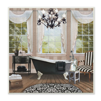 " Elegant Beautiful Bathroom " Mixed Media Painting