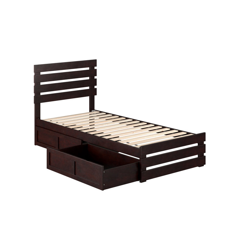 Aaliyah-Skye Solid Wood Slat Storage Bed, Twin XL