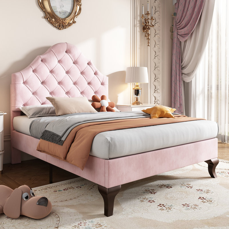 Wiedeman Upholstered 90 X 190cm Bed, Pink
