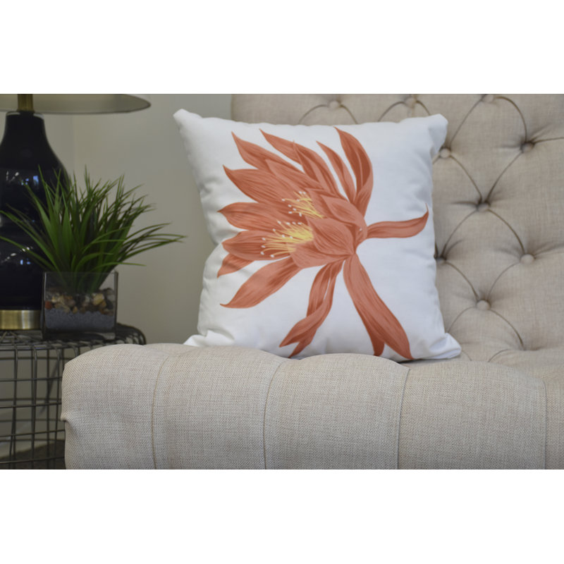 Cuban Flare Floral Reversible Throw Pillow, Orange, 20" x 20"