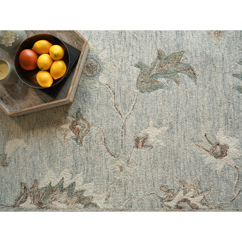 Elegance hand-tufted New Zealand Wool Light Blue Area Rug, 9'X12'
