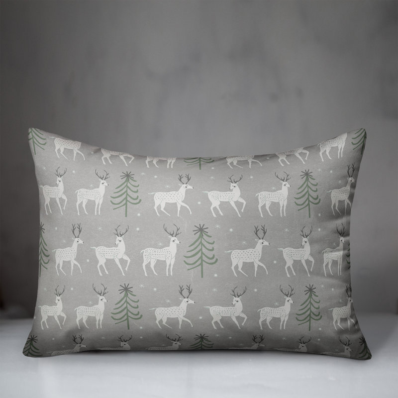  Coussin lombaire à motif cerf et arbre