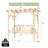 Outdoor Pergola With Porch Swings, 3-seat Patio Swing Set For Backyard, Garden
