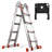 A Frame 5 Step Aluminum Ladder Extension Ladder, 17 Ft Muti Position Ladder & Removable Tool Tray with Stabilizer Bar, 330 lbs-1641885327