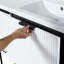 Meuble-lavabo 48 po avec lavabo en résine - Armoire autoportante moderne en contreplaqué blanc-904098097