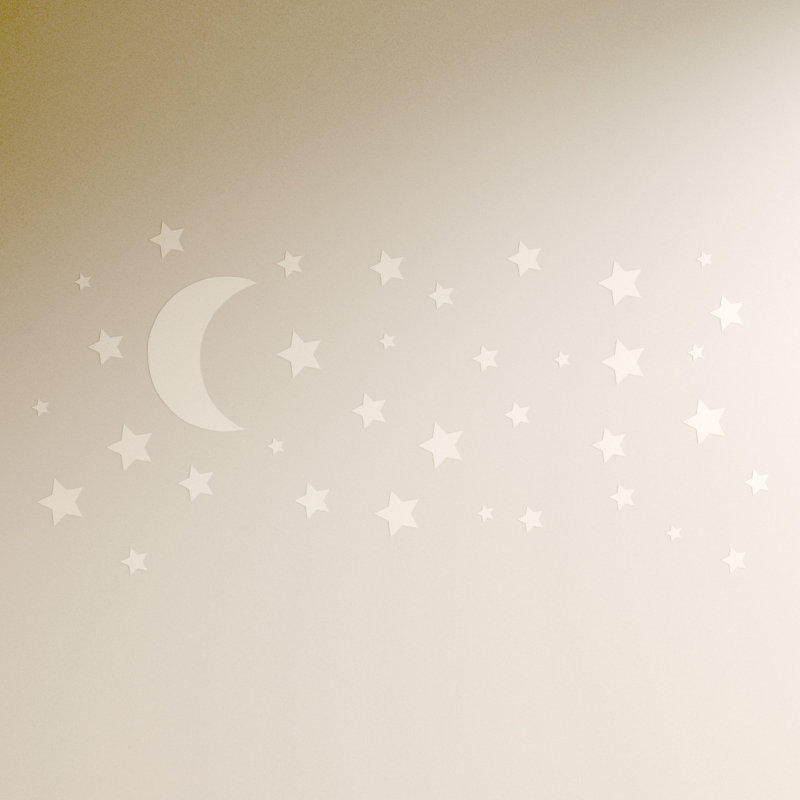 Adhésif décoratif lune et étoiles, Bleu sarcelle