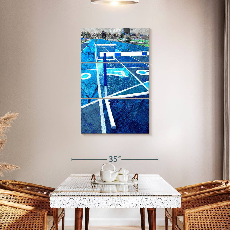 Sireci Track and Field Blue Splash, 45" H x 28" W