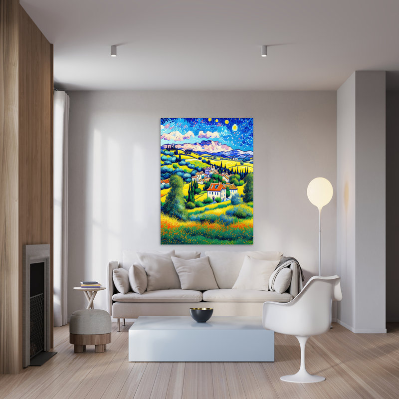Village dans les hauteurs de Provence I, H 32 po x l 24 po