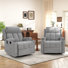 Fauteuil inclinable oscillant de massage de 33 po de largeur avec porte-gobelet et porte-gobelets (ensemble de 2)