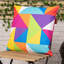 Bean Bag Bazaar Geometric Print Indoor-Outdoor Cushion, Pack of 4, Multicoloured