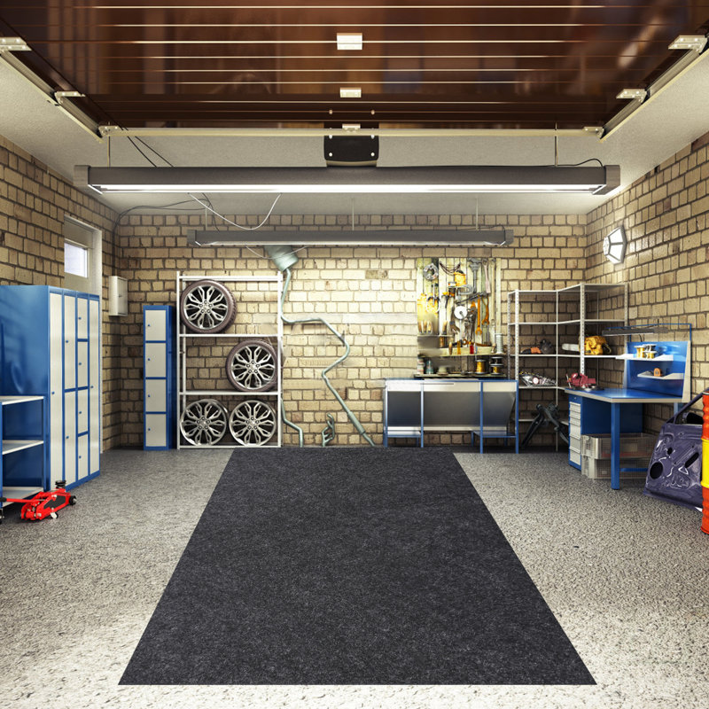Tapis de plancher de garage polyvalent 100 x 88 pouces, coussin d'huile absorbant, tapis d'entretien de qualité supérieure, plancher de protection pour sous les voitures