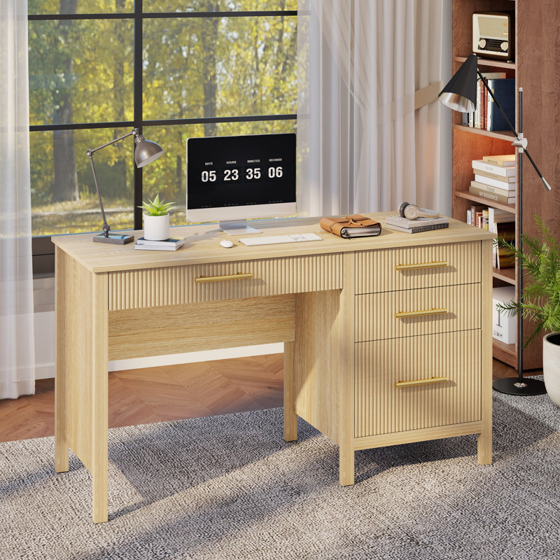 54" Executive Desk with File Cabinet 