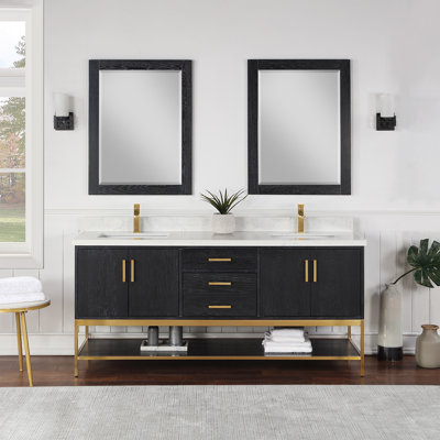 Blanche 72"" Double Bathroom Vanity Set -  Everly Quinn, 415A925B37154616B72F307D90FC7489