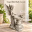 Statue d'ange de jardin avec étang à oiseaux