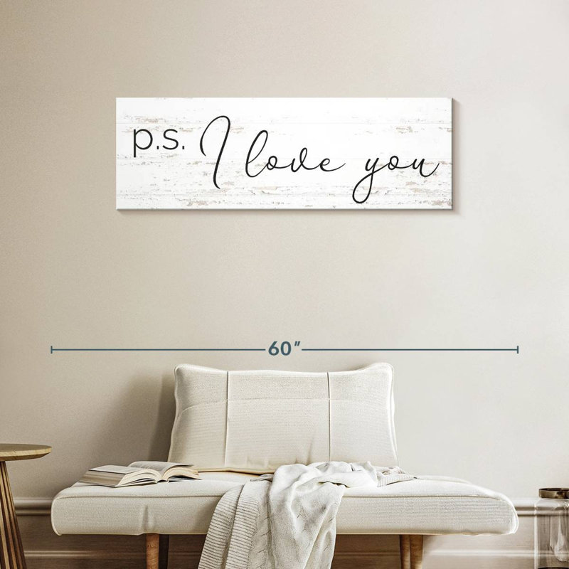 P.S. «I Love You», impression sur toile, H 42 po x l 14 po x P 1,25 po