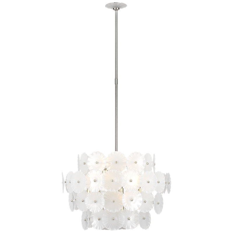 Julie Neill 12 - Light Chandelier, Burnished Silver Leaf