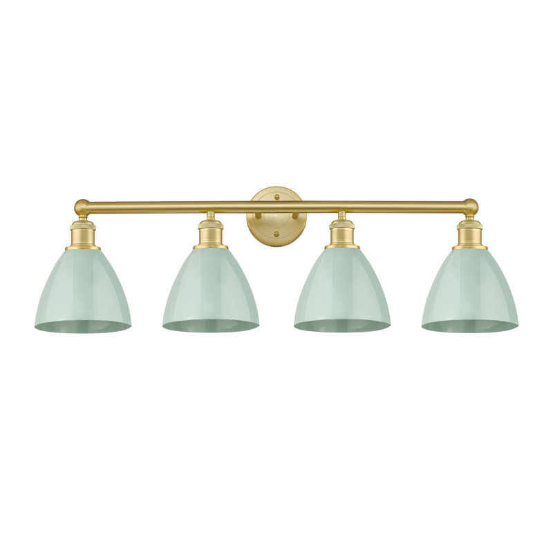 Éclairage pour meuble-lavabo de salle de bain 34,5 po Alquin Dome, Écume de mer, Or satiné