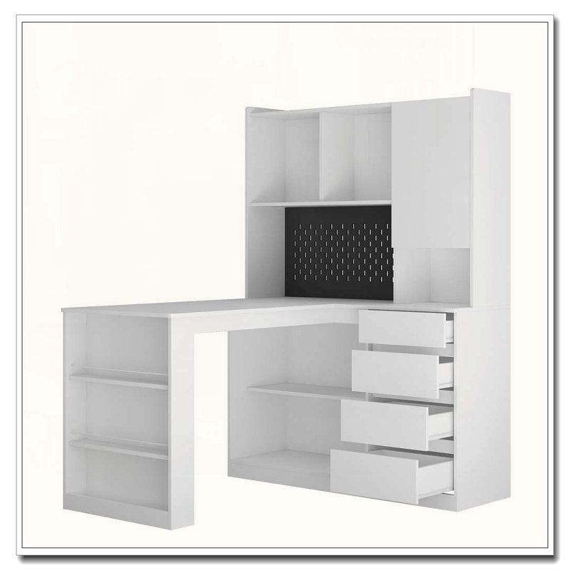 Bureau en L, Blanc 3