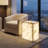  Signature Natural Marble Side Table - Modern Luxury With Dimmable Led Glow