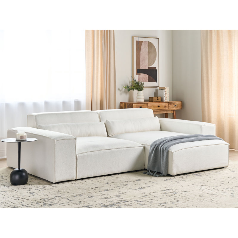Boleslovas Sofa & Chaise, White, Right Hand Facing