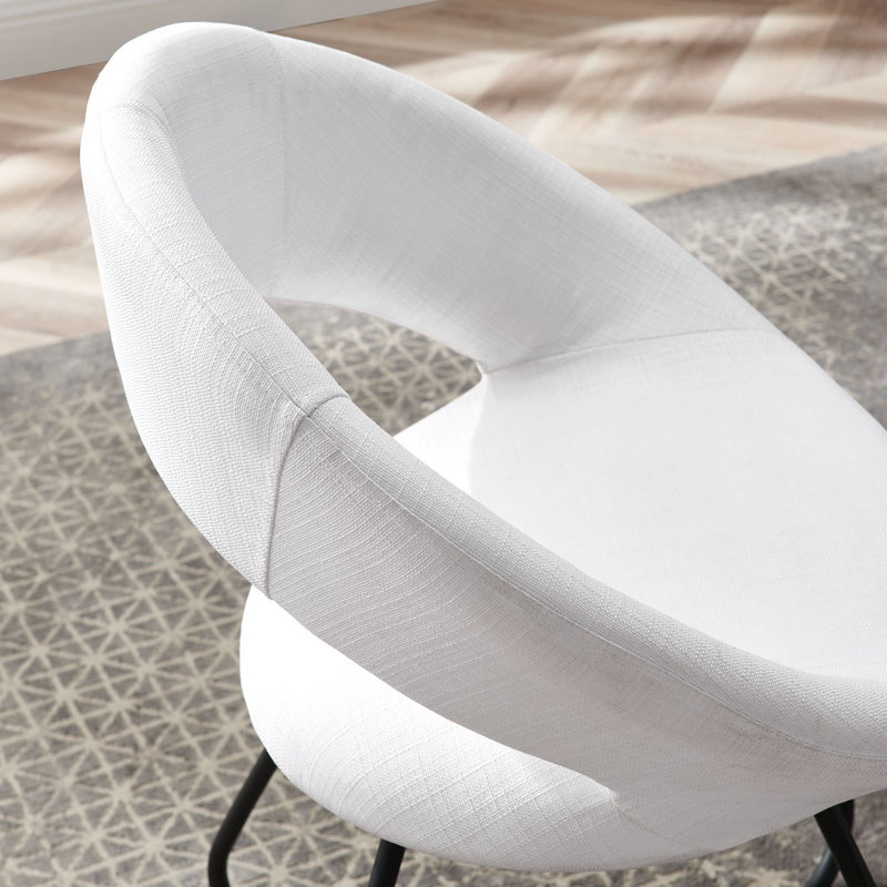 Ensemble de 2 chaises de salle à manger rembourrées Modway Nouvelle, Noir, Blanc