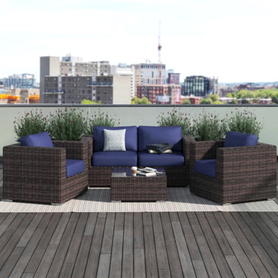 Fully Assembled 4-Piece Patio Sofa Set With Cushions