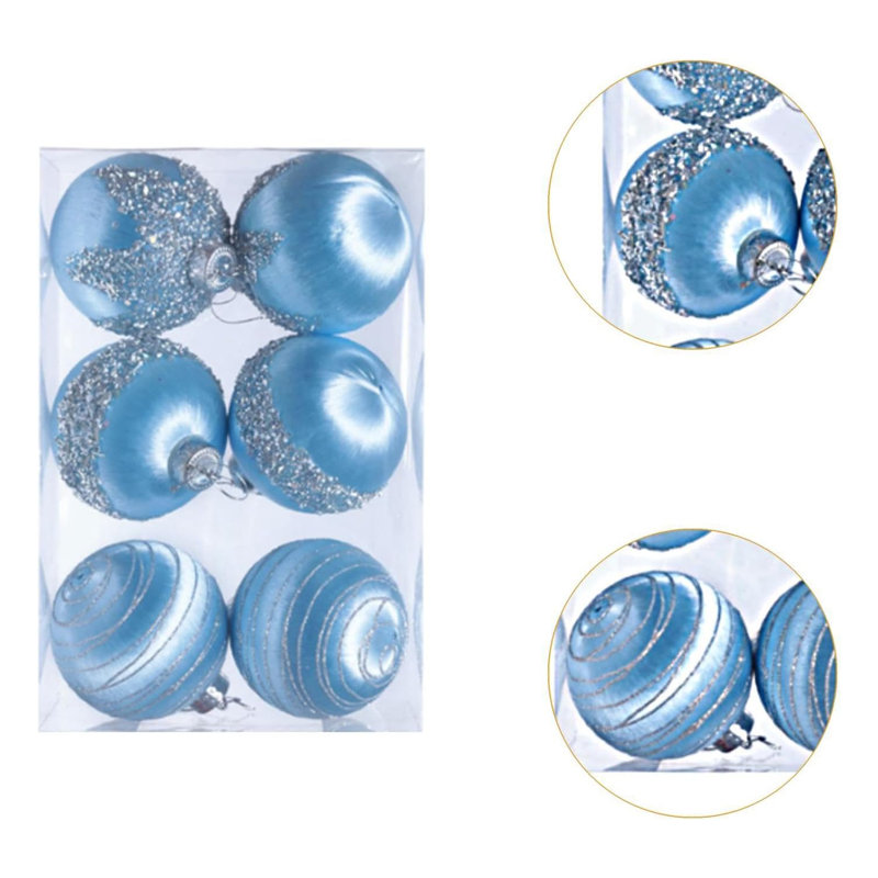 Ensemble de 12 boules de sapin de Noël, 6 cm d'ornements pour arbre de Noël, H 12,6 po x l 9,4 po x P 3,1 po, Bleu