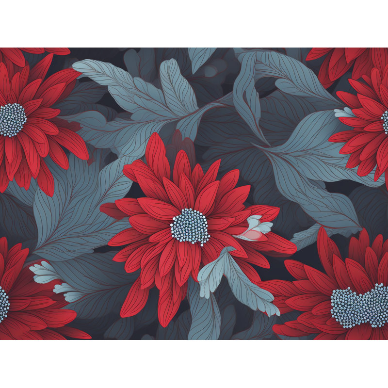 Machine Printed Comforter, Twin Extra Long Comforter, Gray/Red Floral