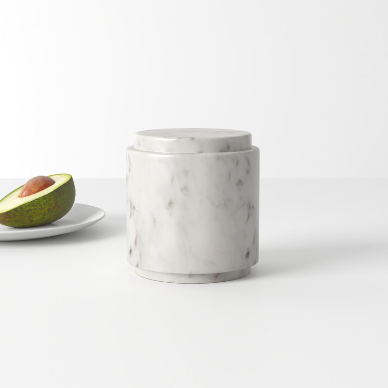 Marble Jar, 5" H x 4.8" W x 4.8" D