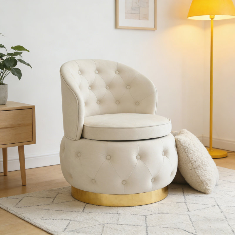 360 Degree Swivel Cuddle Barrel Accent Storage Chairs