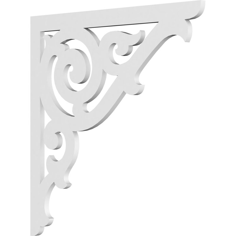 Athens Architectural Grade PVC Bracket, 22" H x 0.63" W x 22" D