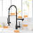 Black Kitchen Faucet With Pull-Down - Single Handle, Hot And Cold Control, Modern Design High-Performance Sink Pull Down, Black, Ceramic Filler, Productivity