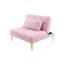 Futon convertible avec tissu rose et pieds en métal dorés - Confortable pour les petits espaces tout en polyvalence