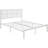 Casual Coastal Bedroom Queen Bed, Metal Frame & Faux Cane Headboard In White, Box Spring Excluded White Panel Headboard, Look, No Foundation Needed-1265827914-1265827916