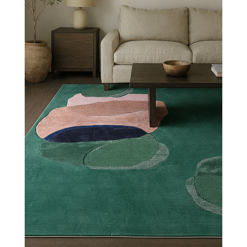 Jaipur Living Divya LYD03 Tufted Abstract Green Area Rug (9'X12'), Rectangle 8' x 10'