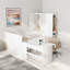 Lit plateforme en bois avec 6 tiroirs, tablettes, bureau et garde-robe-908640026