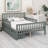 Wood Platform Bed With Guardrails On Both Sides And Two Storage Drawers-553419324