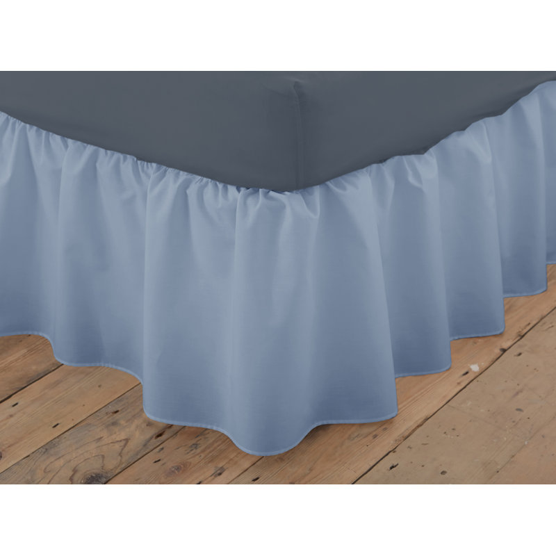 Margret Ruffled Bed Skirt, Blue, Double (4'6)