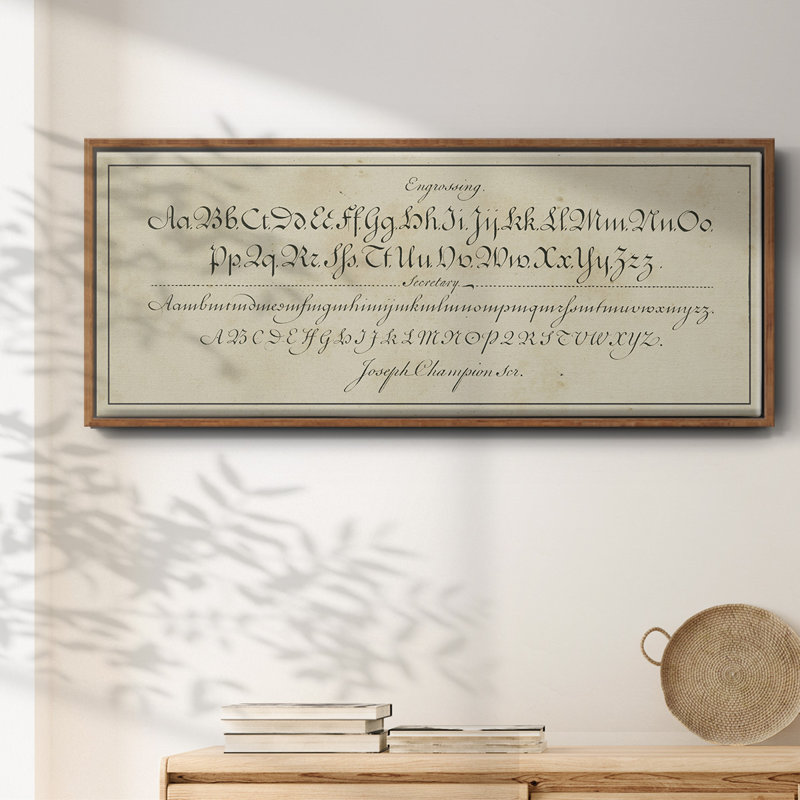 Manuscrit de l'échantillonneur en V - toile encadrée, H 24 po x l 60 po
