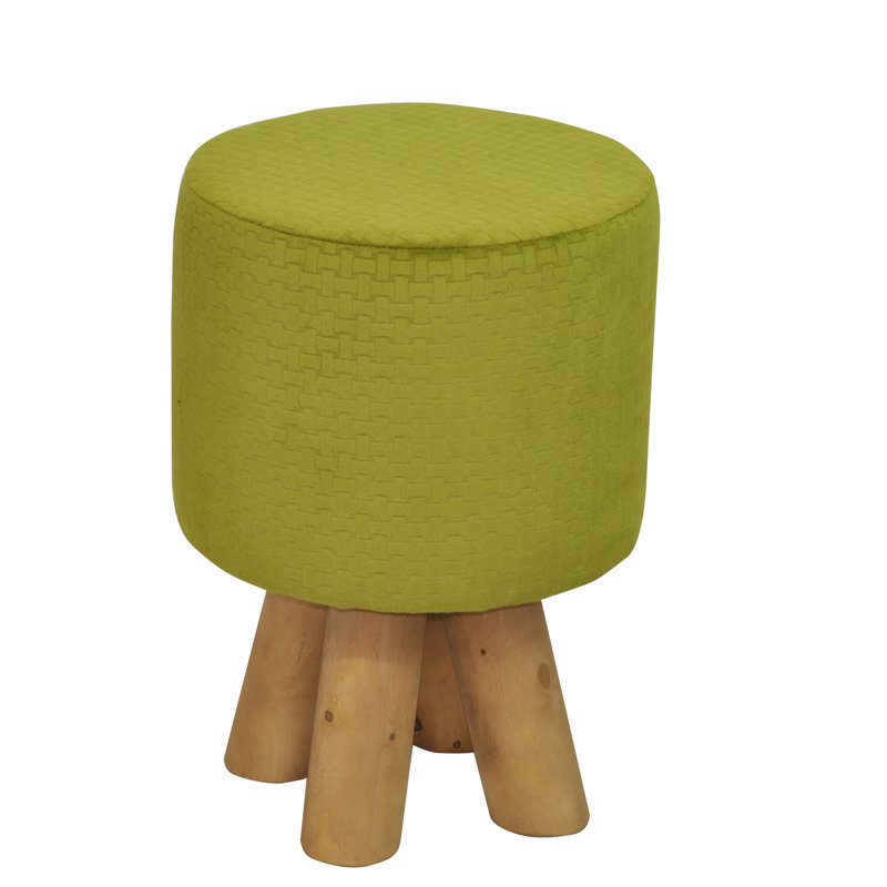 Kivi Solid Wood Accent Stool, Lime green
