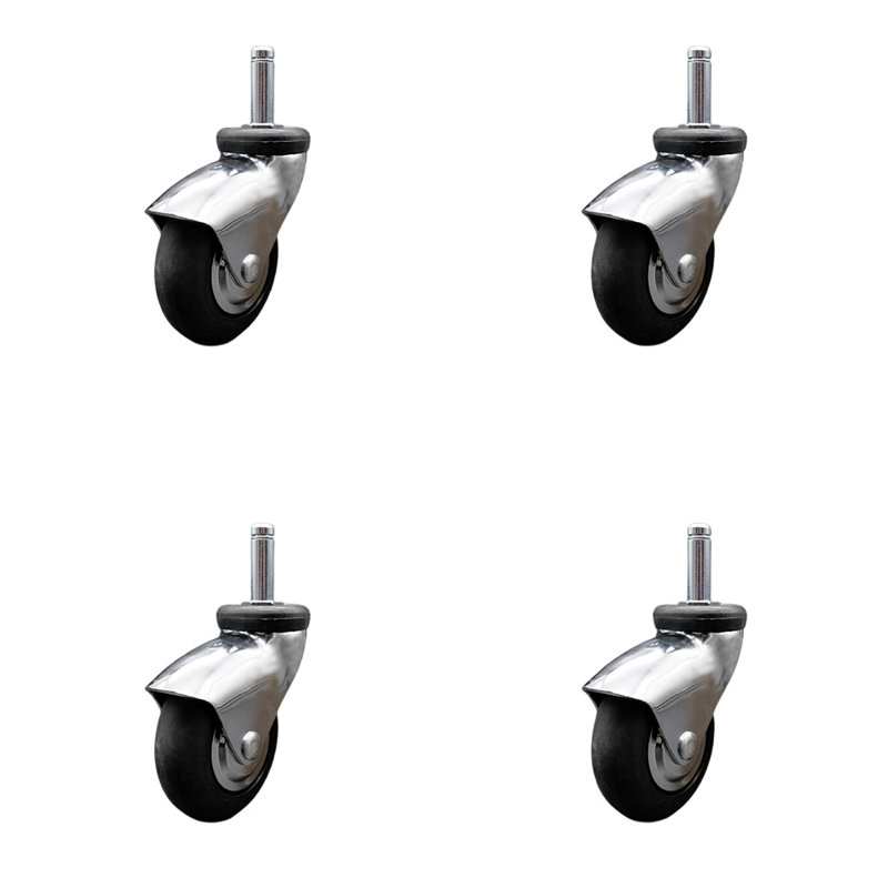 Rubber Caster, Chrome