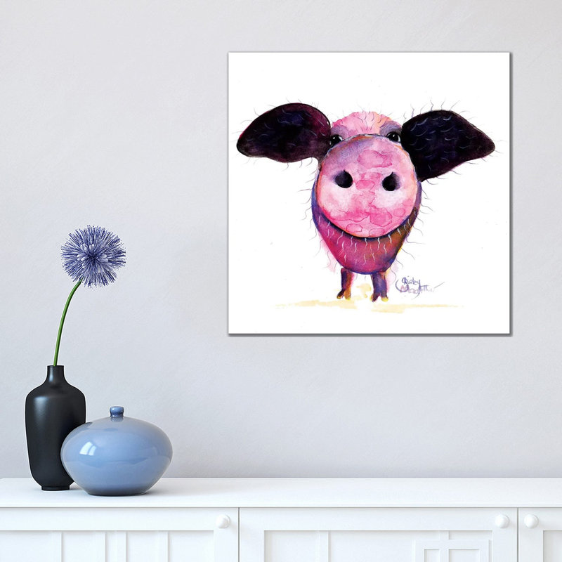 Pigs Can Fly !! by Shirley Macarthur - Wrapped Canvas Painting, 45.72 cm H x 45.72 cm W x 1.91 cm D