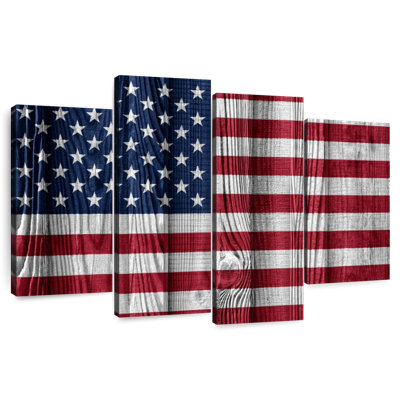 Borges US Flag On Wooden Slats