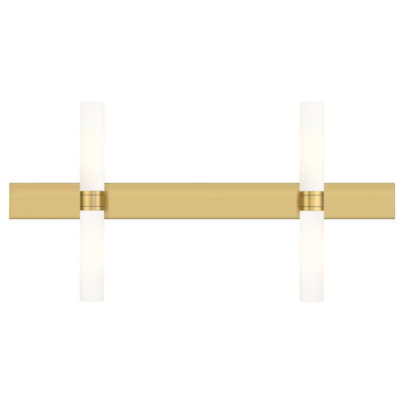 Ballston - Maliyah - 4 Light 51" Bath Vanity Light, Brushed Brass, White